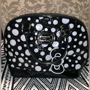 Loungefly loves Hello Kitty black & white polka dot dome bag